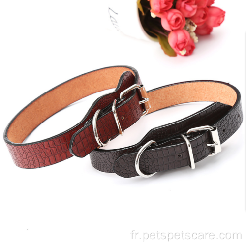 Collier de chien en cuir personnalisé pour animaux de compagnie pour l'entraînement à pied